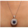 Image 2 : 14KT White Gold 6.10ct Tanzanite and Diamond Pendant with Chain