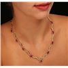 Image 2 : 14KT Yellow Gold 14.94ctw Ruby and Diamond Necklace