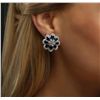 Image 2 : 18KT White Gold 9.26ctw Sapphire and Diamond Earrings