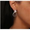 Image 2 : 18KT White Gold 9.8mm Pearl and  Diamond Earrings