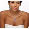 Image 1 : 18KT White Gold 19.82ctw Ruby and Diamond Necklace