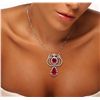 Image 2 : 18KT White Gold 19.82ctw Ruby and Diamond Necklace