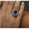 Image 3 : 18KT White Gold 5.97ct Tanzanite and Diamond Ring