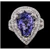 Image 4 : 18KT White Gold 5.97ct Tanzanite and Diamond Ring