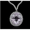 Image 4 : 18KT White Gold GIA Certified 53.00ct Kunzite and Diamond Necklace