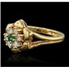 Image 5 : 14KT Yellow Gold 0.10ct Emerald and Diamond Ring