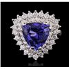 Image 4 : 14KT White Gold 5.15ct Tanzanite and Diamond Ring