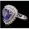 Image 5 : 14KT White Gold 5.15ct Tanzanite and Diamond Ring