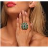Image 3 : 14KT White Gold 8.08ctw Emerald and Diamond Ring