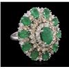 Image 6 : 14KT White Gold 8.08ctw Emerald and Diamond Ring