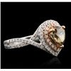 Image 5 : 14KT White Gold 2.16ctw Pear Cut Diamond Ring