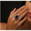 Image 2 : 14KT White Gold GIA Certified 20.06ct Tanzanite and Diamond Ring