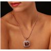 Image 1 : 14KT Rose Gold GIA Certified 30.96ct Morganite and Diamond Pendant With Chain