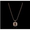 Image 5 : 14KT Rose Gold GIA Certified 30.96ct Morganite and Diamond Pendant With Chain