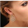 Image 1 : 18KT Two Tone Gold 3.54ctw Diamond Dangle Earrings
