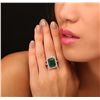 Image 1 : 14KT Yellow Gold 7.59ct Emerald and Diamond Ring