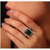 Image 2 : 14KT Yellow Gold 7.59ct Emerald and Diamond Ring