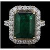 Image 4 : 14KT Yellow Gold 7.59ct Emerald and Diamond Ring