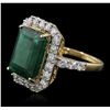 Image 5 : 14KT Yellow Gold 7.59ct Emerald and Diamond Ring
