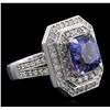 Image 4 : 14KT White Gold 4.29ct Tanzanite and Diamond Ring