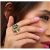 Image 3 : 14KT Yellow Gold 10.90ct Emerald and Diamond Ring