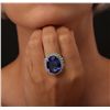 Image 1 : 14KT White Gold GIA Certified 22.43ct Tanzanite and Diamond Ring