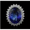 Image 4 : 14KT White Gold GIA Certified 22.43ct Tanzanite and Diamond Ring
