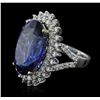 Image 5 : 14KT White Gold GIA Certified 22.43ct Tanzanite and Diamond Ring