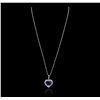 Image 5 : 18KT White Gold 4.80ct Tanzanite and Diamond Pendant With Chain