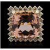 Image 4 : 14KT Yellow Gold 17.75ct Morganite and Diamond Ring