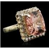 Image 5 : 14KT Yellow Gold 17.75ct Morganite and Diamond Ring