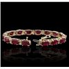Image 8 : 14KT Yellow Gold 16.16ctw Ruby and Diamond Bracelet