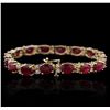 Image 9 : 14KT Yellow Gold 16.16ctw Ruby and Diamond Bracelet