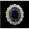 Image 4 : 14KT White Gold 20.16ct Sapphire and Diamond Ring