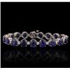 Image 4 : 14KT White Gold 30.21ctw Sapphire and Diamond Bracelet