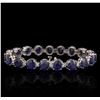 Image 5 : 14KT White Gold 30.21ctw Sapphire and Diamond Bracelet