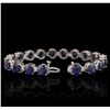 Image 6 : 14KT White Gold 30.21ctw Sapphire and Diamond Bracelet