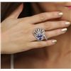 Image 4 : 18KT White Gold 6.20ctw Tanzanite and Diamond Ring