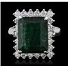 Image 4 : 14KT White Gold 7.86ct Emerald and Diamond Ring