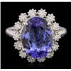 Image 4 : 14KT White Gold 5.08ct Tanzanite and Diamond Ring