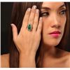 Image 2 : 14KT Yellow Gold 7.80ct Emerald and Diamond Ring