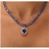 Image 2 : 14KT White Gold 47.36ctw Tanzanite and Diamond Necklace