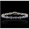 Image 4 : 14KT White Gold 13.28ctw Tanzanite and Diamond Bracelet