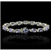 Image 5 : 14KT White Gold 13.28ctw Tanzanite and Diamond Bracelet