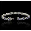 Image 6 : 14KT White Gold 13.28ctw Tanzanite and Diamond Bracelet