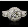 Image 4 : 14KT White Gold 3.87ctw Round Brilliant Cut Diamond Ring