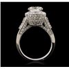 Image 6 : 14KT White Gold 3.87ctw Round Brilliant Cut Diamond Ring