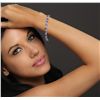 Image 5 : 14KT White Gold 18.72ctw Tanzanite and Diamond Bracelet