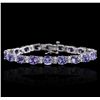 Image 7 : 14KT White Gold 18.72ctw Tanzanite and Diamond Bracelet
