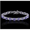 Image 8 : 14KT White Gold 18.72ctw Tanzanite and Diamond Bracelet